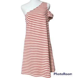 Women's MAEVE Red and Cream Stripe Dress
